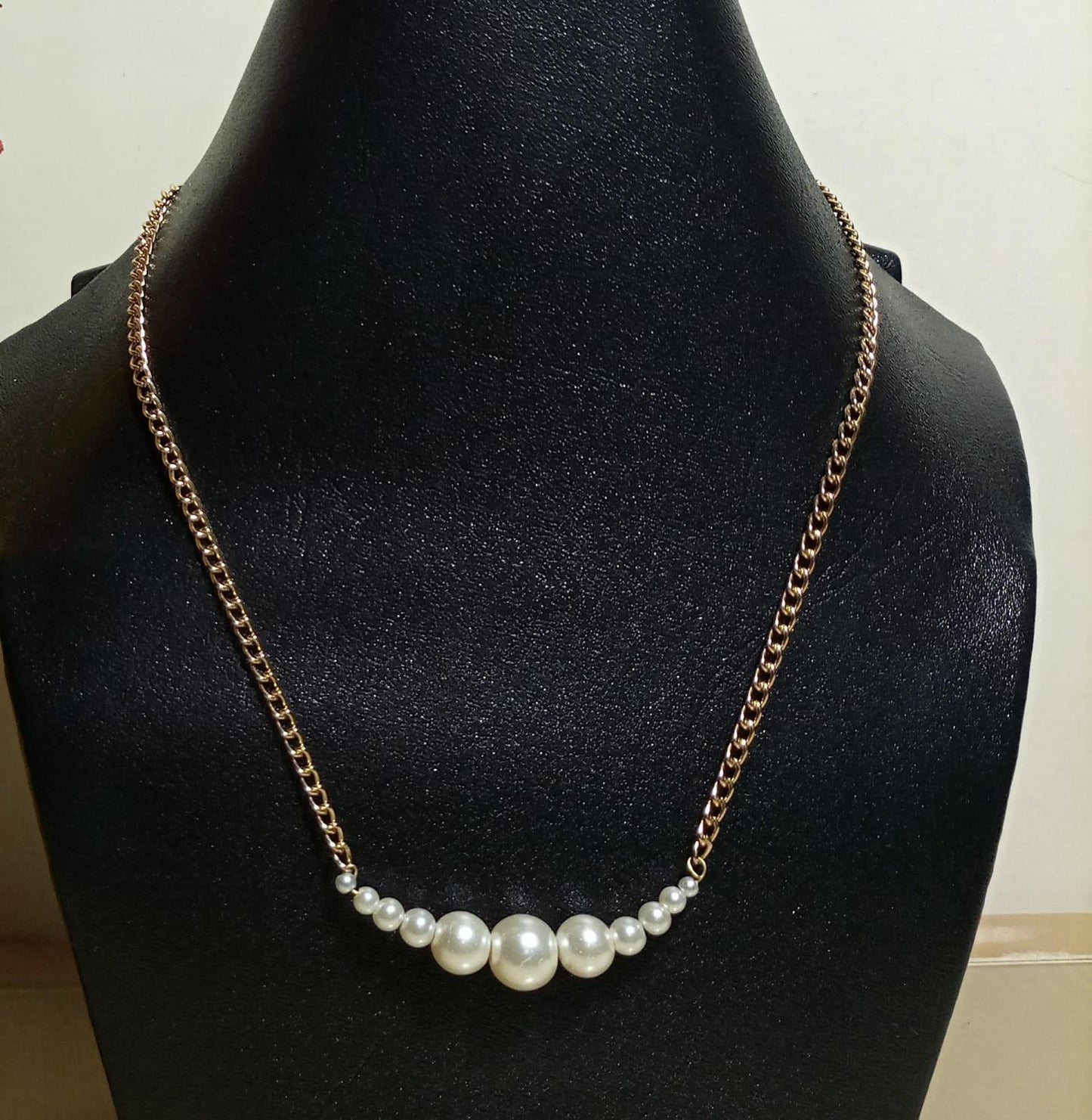 Gold Chain Pearl Necklace