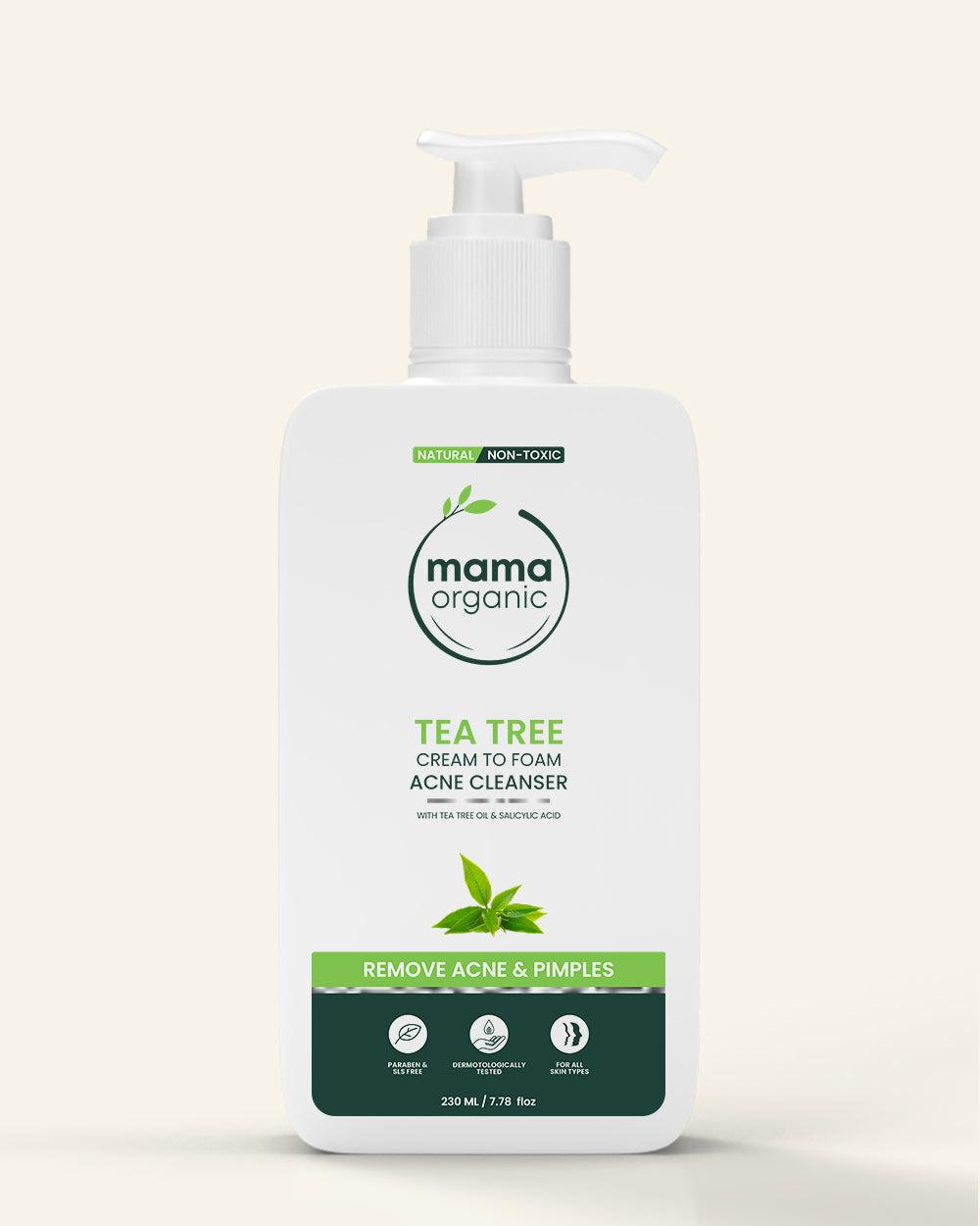 Tea Tree Cream To Foam Facial Cleanser For Remove Acne & Pimples