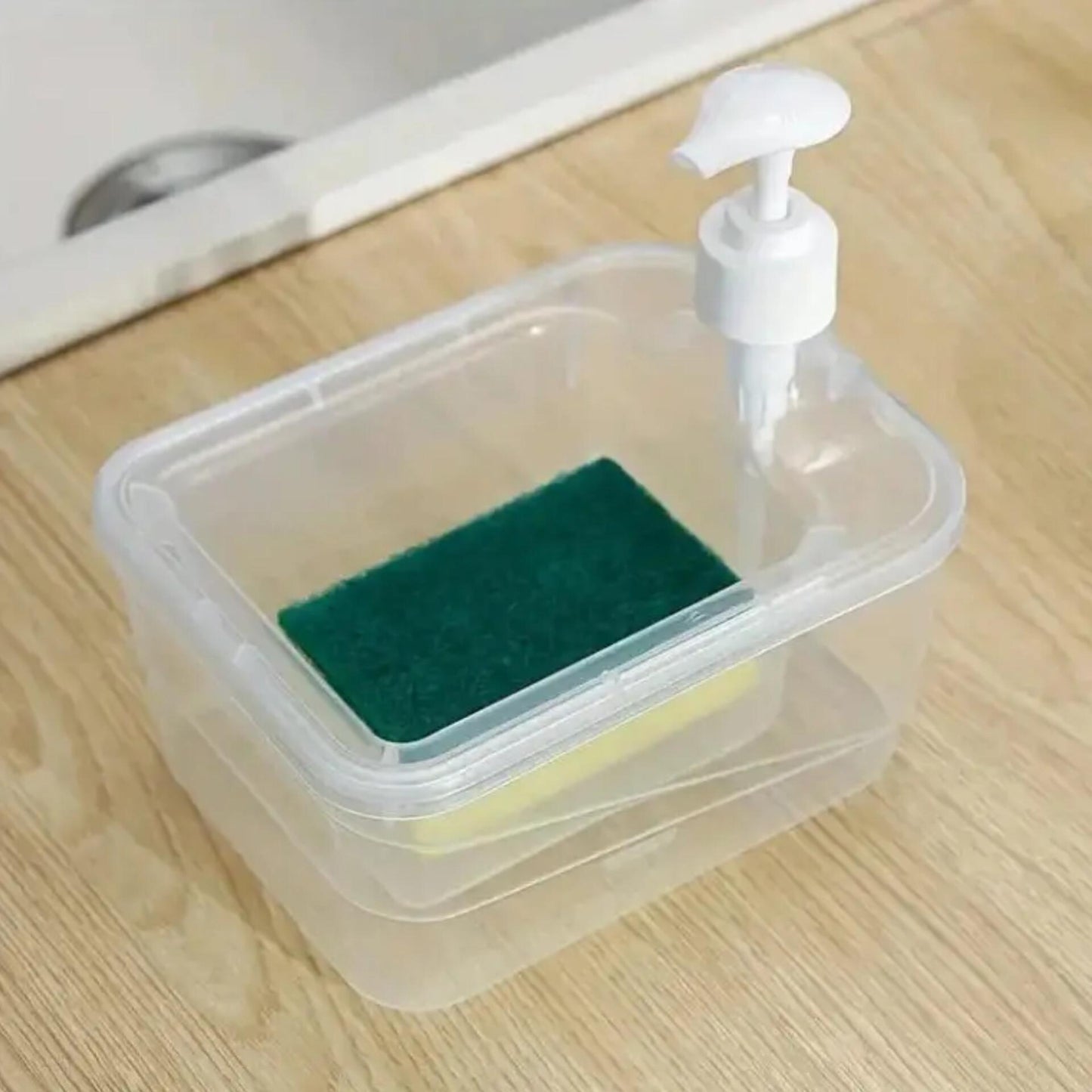 Dish Washing Soap Dispenser with Scrubber Holder 800ml