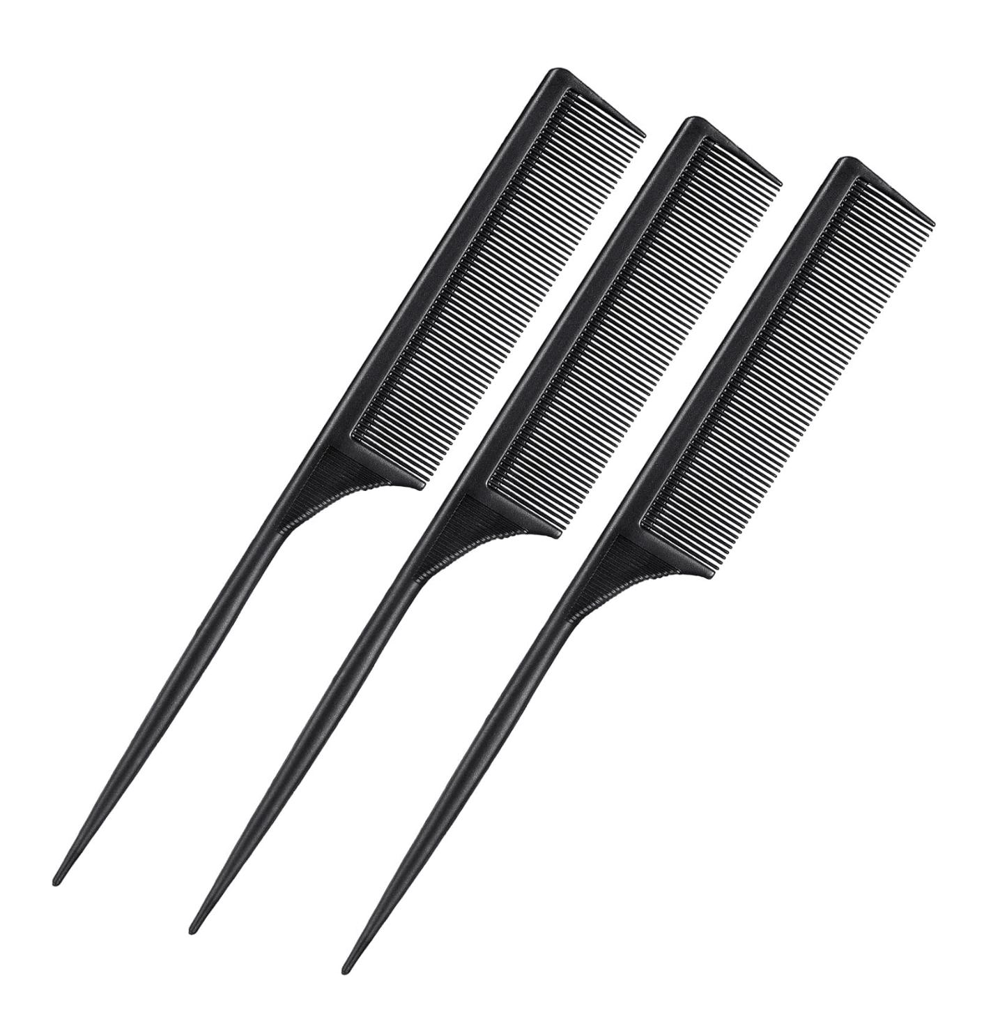 Tail Comb Carbon Fiber Rat Tail Styling Comb Pack of 3