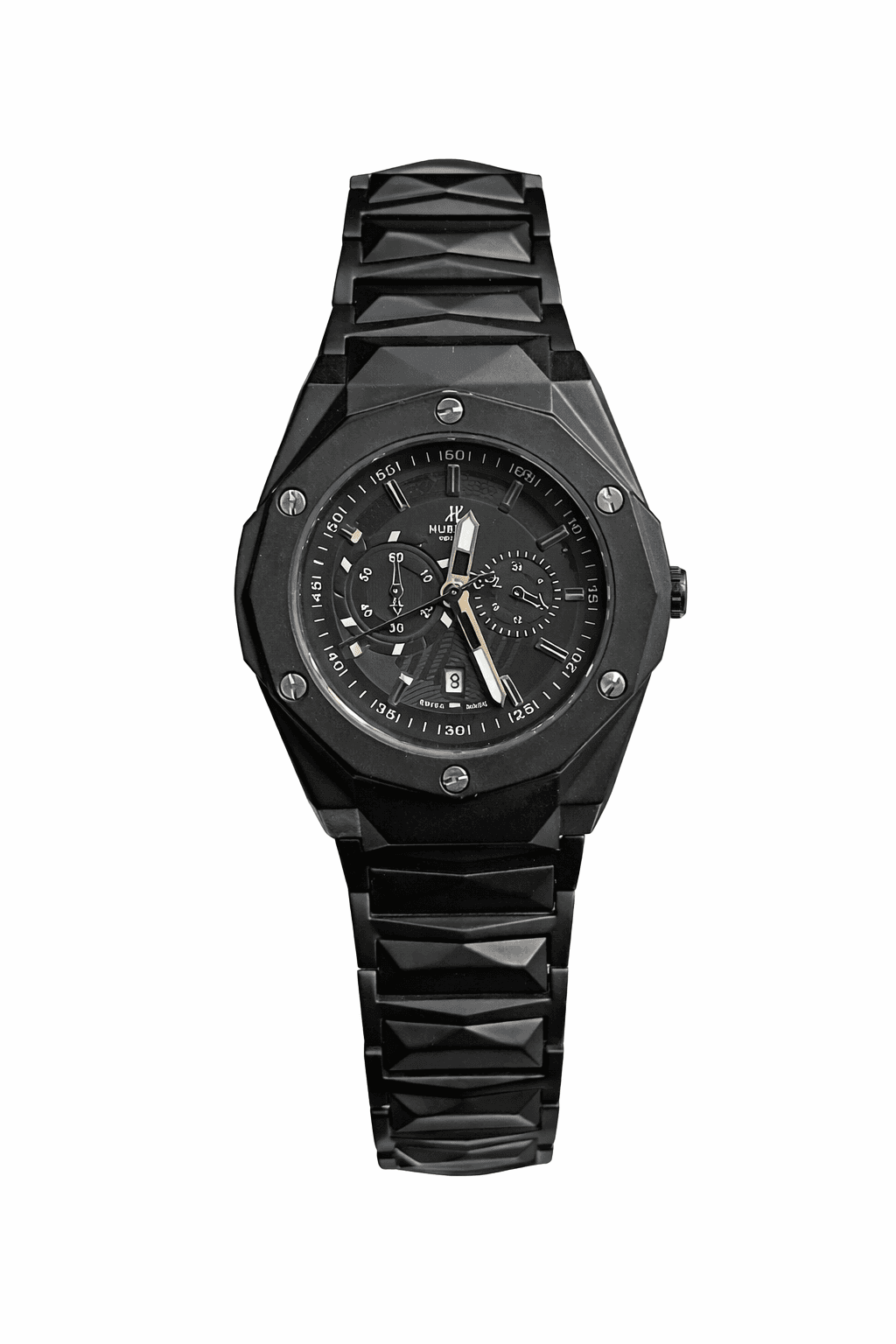 Premium Black Stainless Steel Chronograph Men's Wrist Watch