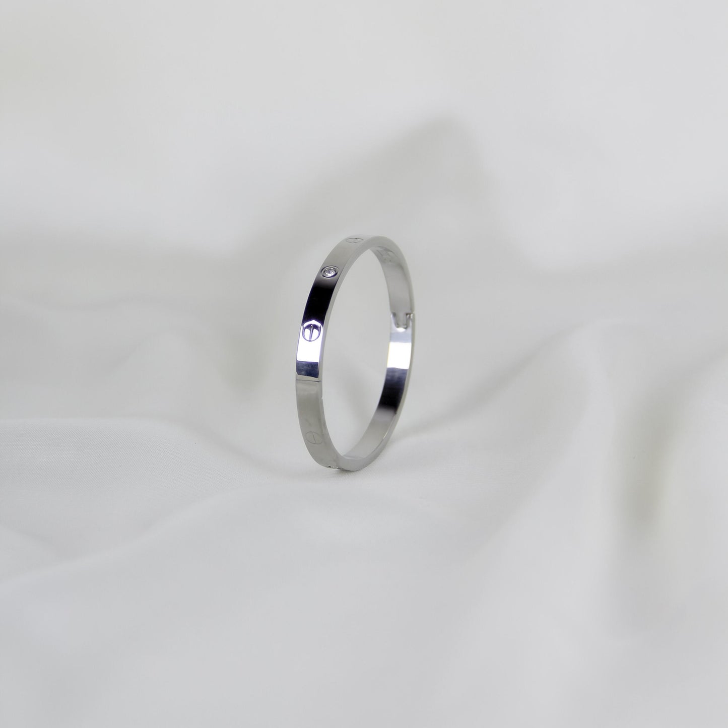 Silver-tone Screw Bracelet