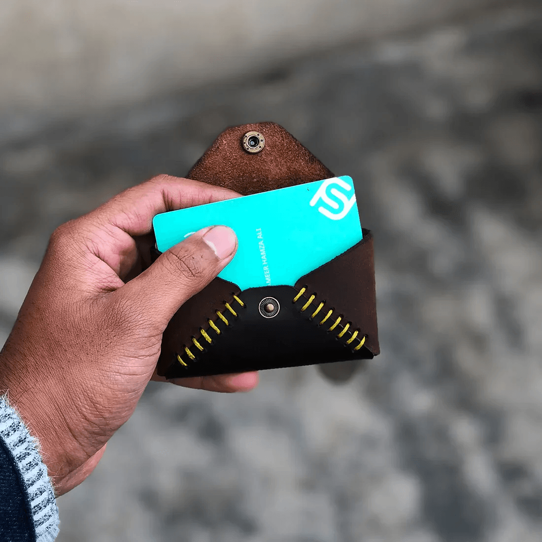 Minimalist Hand Stitch Card Pouch