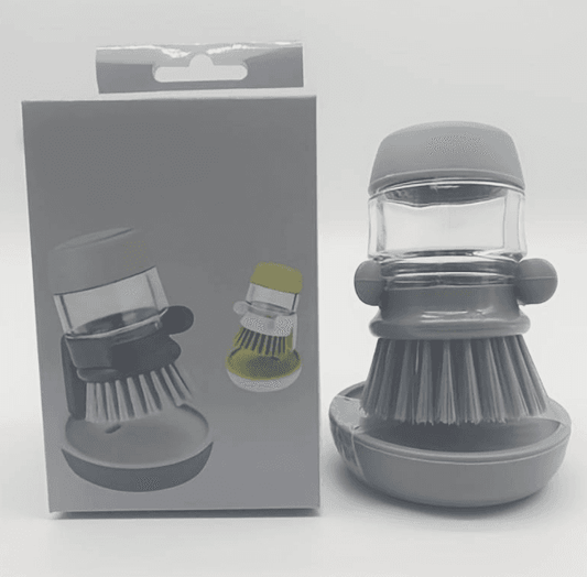 Dishwasher Soap Dispensing Palm Brush with Storage Stand