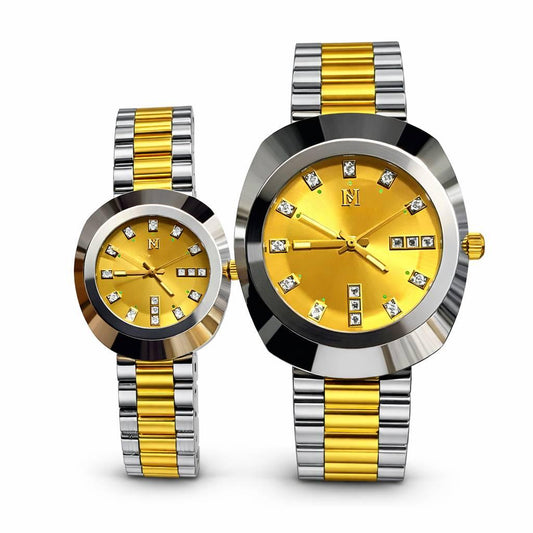 Moonston Two Tone Couple Watch Set