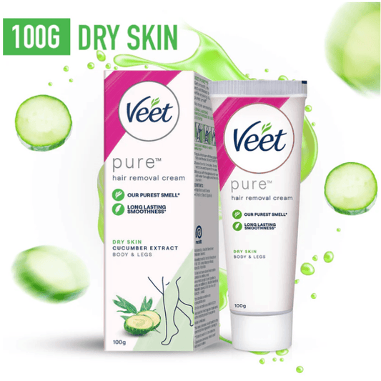 Veet Pure Hair Removal Cream Dry Skin Body & Legs 100G