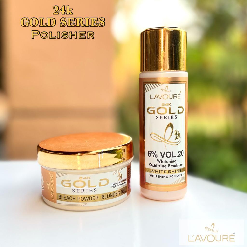 Bleach Powder Set 24K Gold Series Whitening 6% Volume.20.