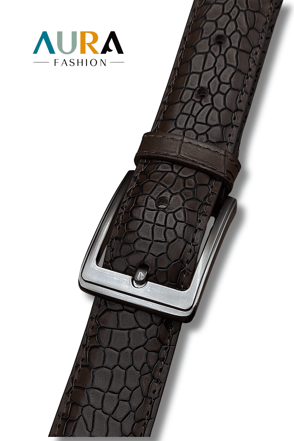Men’s Croco Brown Leather Belt