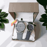 CK Blue Leather Strap Couple Watch