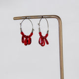 Scarlet Charm Hoop Earrings