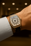 Luxury Tonneau-shaped Diamond Bezel Wristwatch