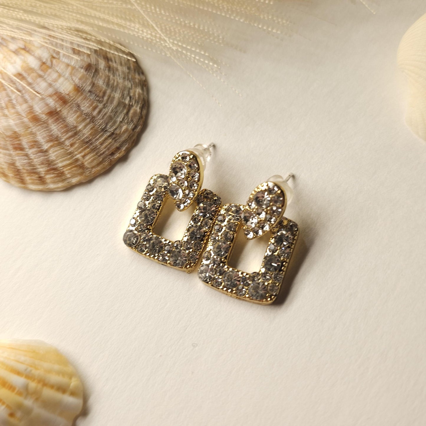 Sparkling Square Crystal Earrings