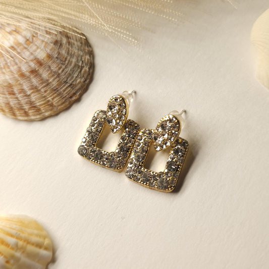 Sparkling Square Crystal Earrings