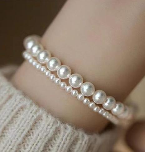 Double Strand Pearl Bridal Bracelet