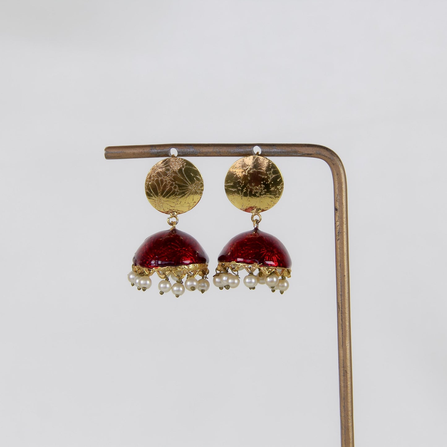 Meenakari Pear Jhumka