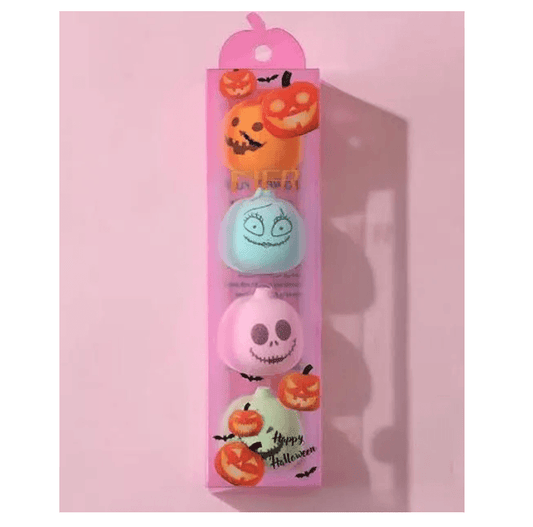 Cute Halloween Pumpkin Shape Makeup Beauty Blender Pack of 4