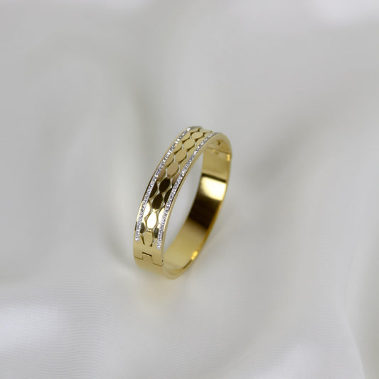 Gold Patterned Crystal Bracelet