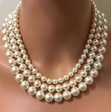 Classic Pearl Necklace 3 Multi Strands