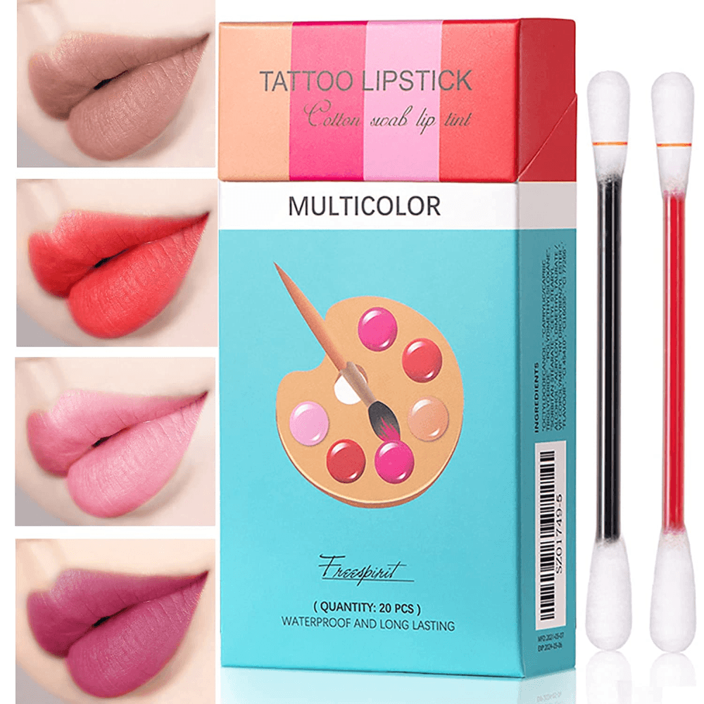 20pcs Tattoo Lipstick Cotton Swab