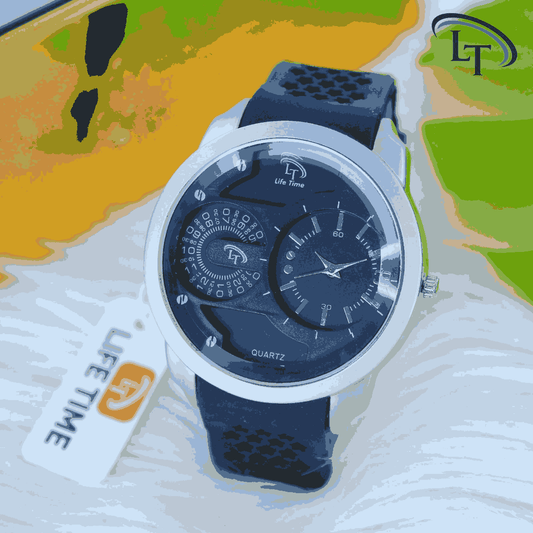 Lifetime Men's Quartz Analog Wrist Watch with Dual Dials