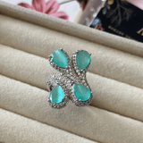 Aqua Butterfly Ring