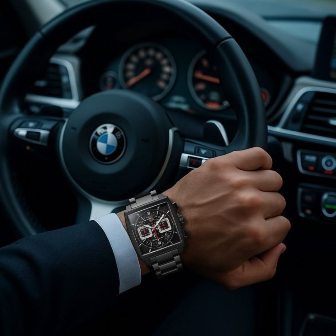 Tag Heuer Monaco Chronograph Watch for Men in Pakistan – Luxury Square Dial Black Watch